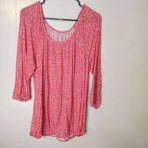 Elegant Red & White Long Sleeve Top